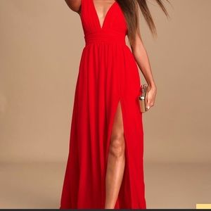 Lulu’s Heavenly Hues Red Maxi Dress